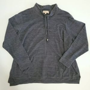 Philosophy Gray Drawstring Funnel Neck Pullover